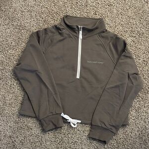 Burn Boot Camp Cropped Taupe Quarter-Zip Pullover